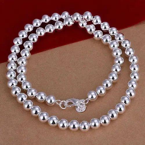 Jewelry 6mm Smooth Beads Ball Chain Necklace Size ONE SIZE - 2 Thumbnail