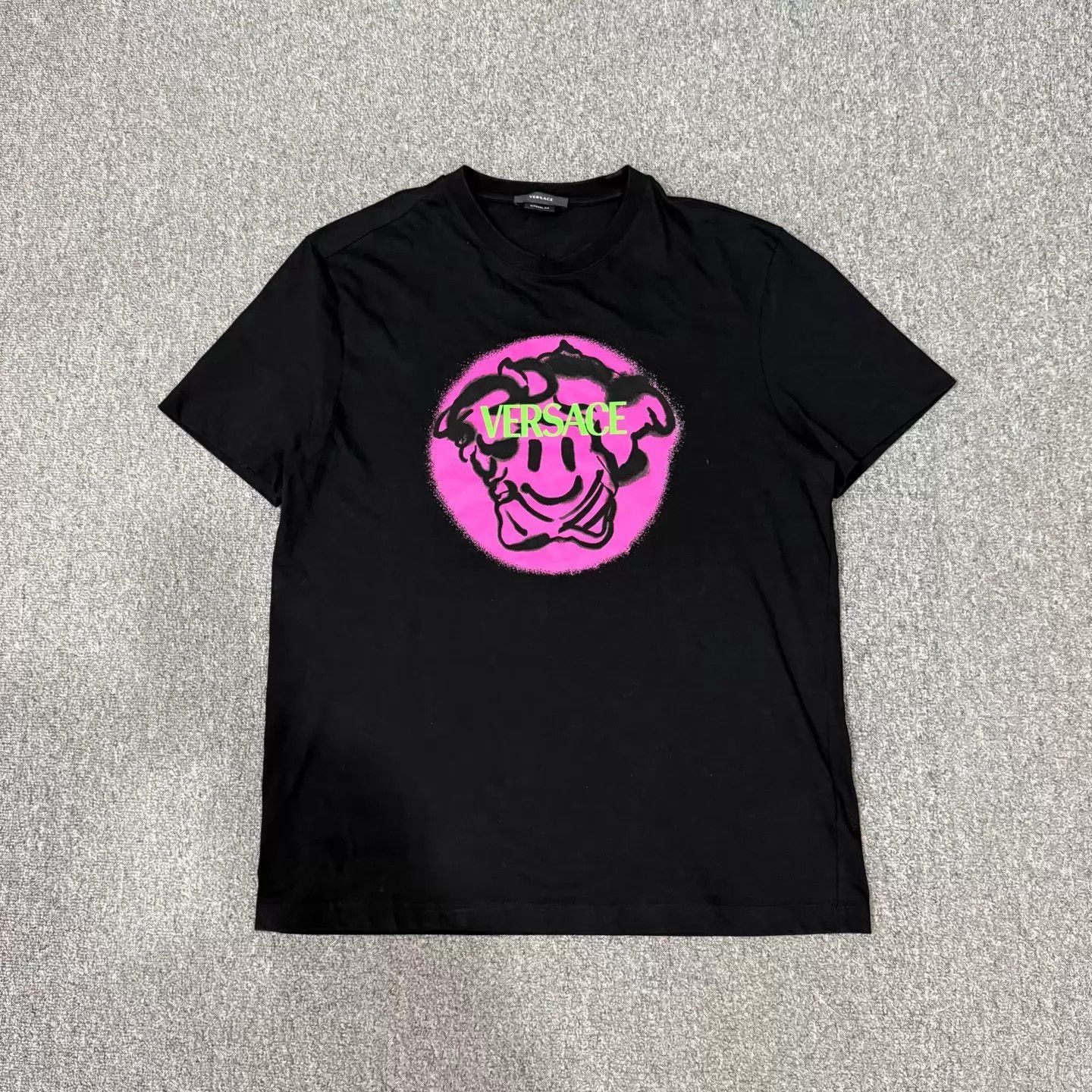Versace Black Short Sleeve Graphic T-Shirt Size US M / EU 48-50 / 2 - 1 Thumbnail