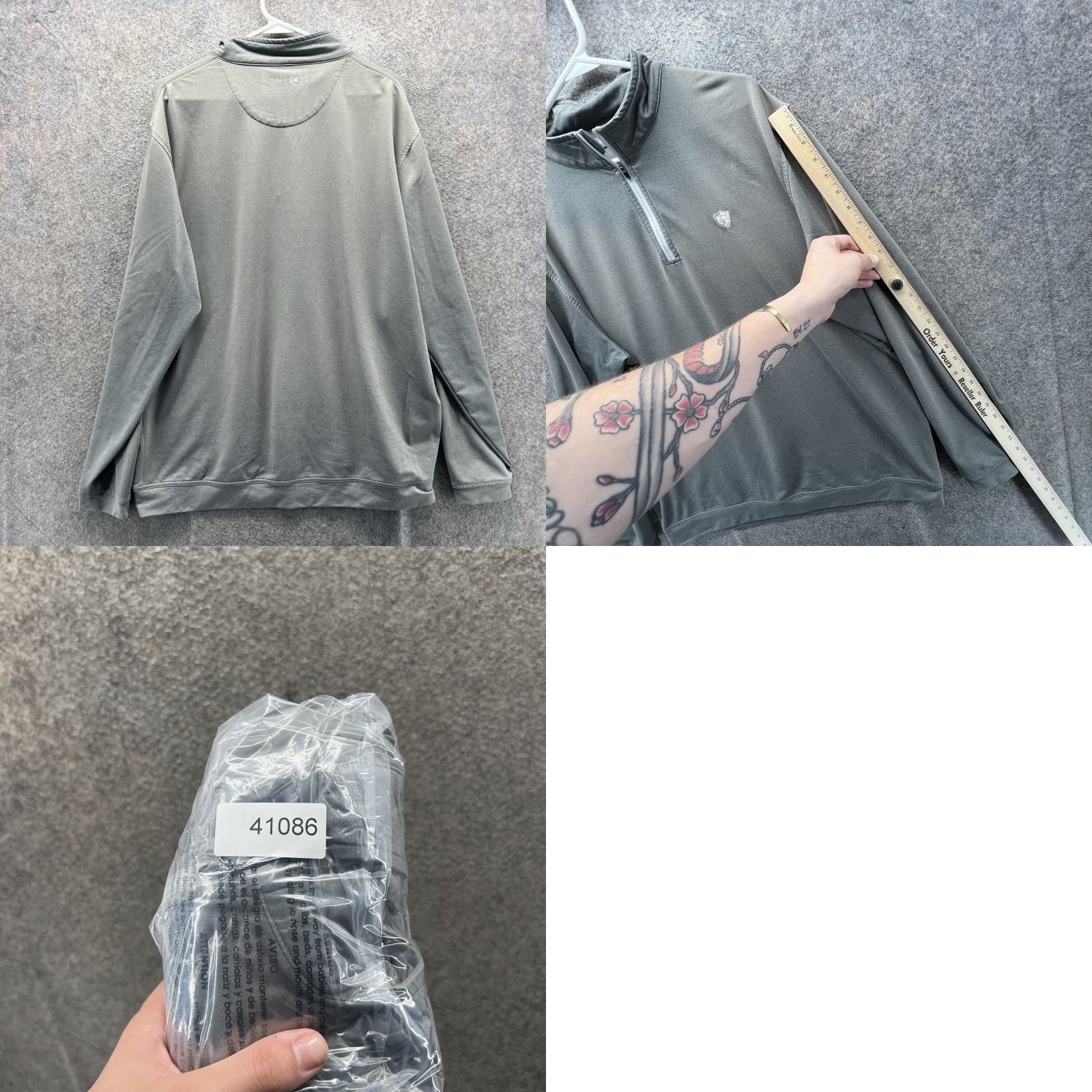 Peter Millar Peter Millar Pullover Mens 2XL Gray Wicking 1/4 Zip Golf Stretch Performance Top Size US XXL / EU 58 / 5 - 8 Thumbnail