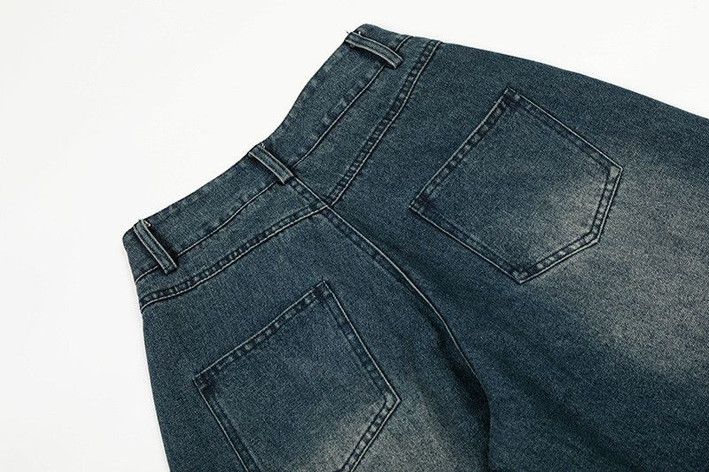 Jean American-style fun cow print washed curved jeans Size US 32 / EU 48 - 5 Thumbnail