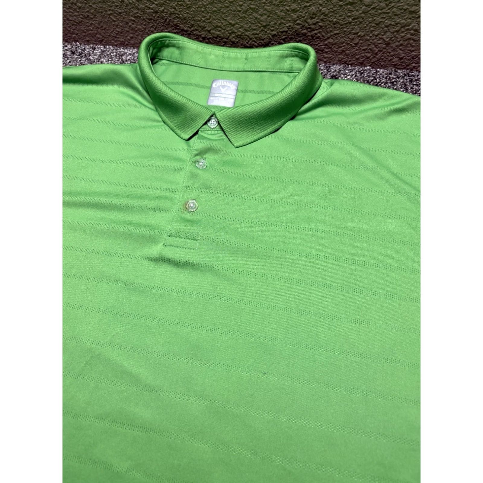 Callaway Callaway Opti Dri Polo Shirt Mens 4XL Bright Green Shirt Short Sleeve Button Collar Embroidered Golf Breathable fade Size US XXL / EU 58 / 5 - 2 Thumbnail