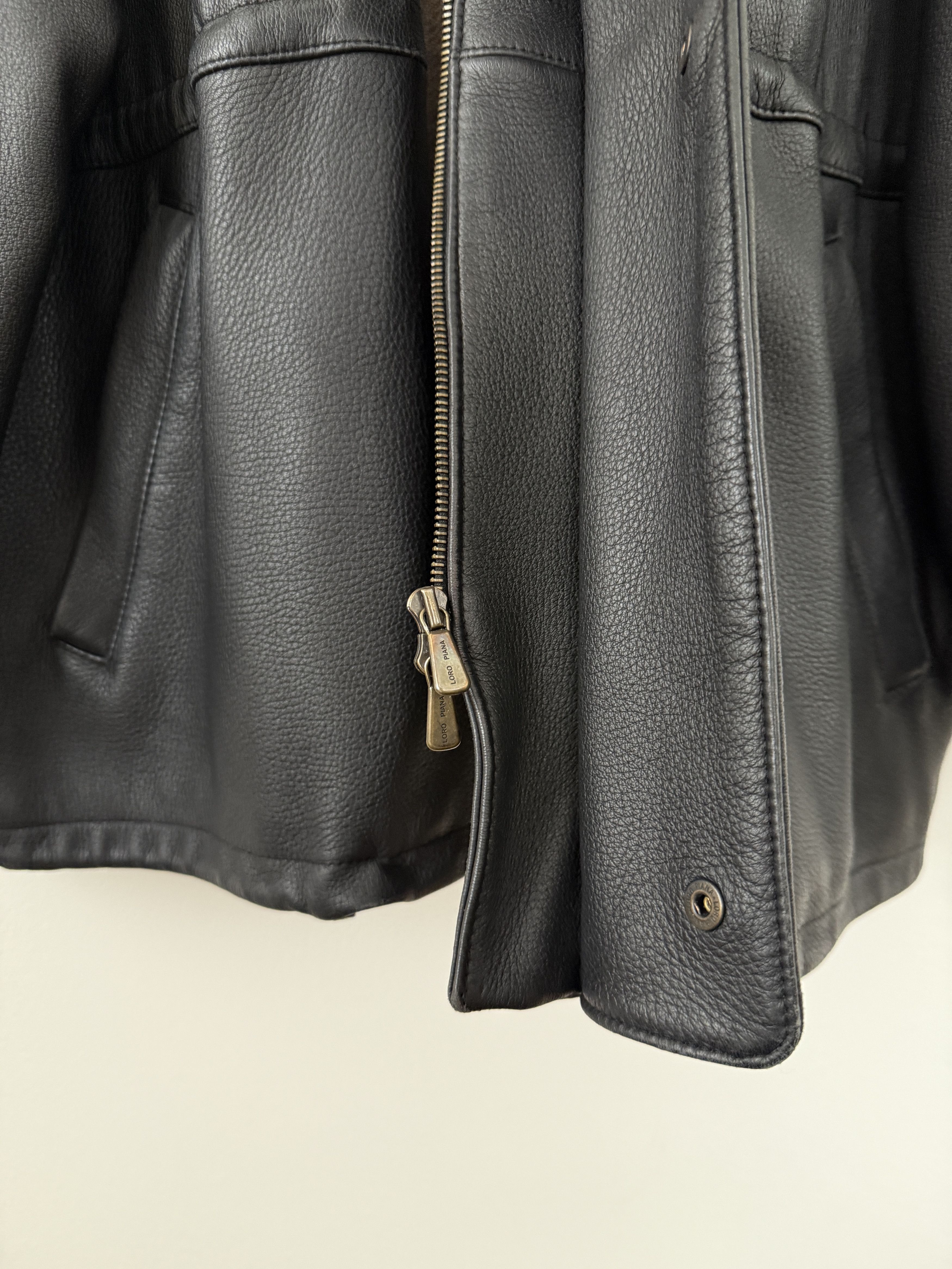 Loro Piana Leather Cashmere Lined Jacket Size US XXL / EU 58 / 5 - 21 Thumbnail