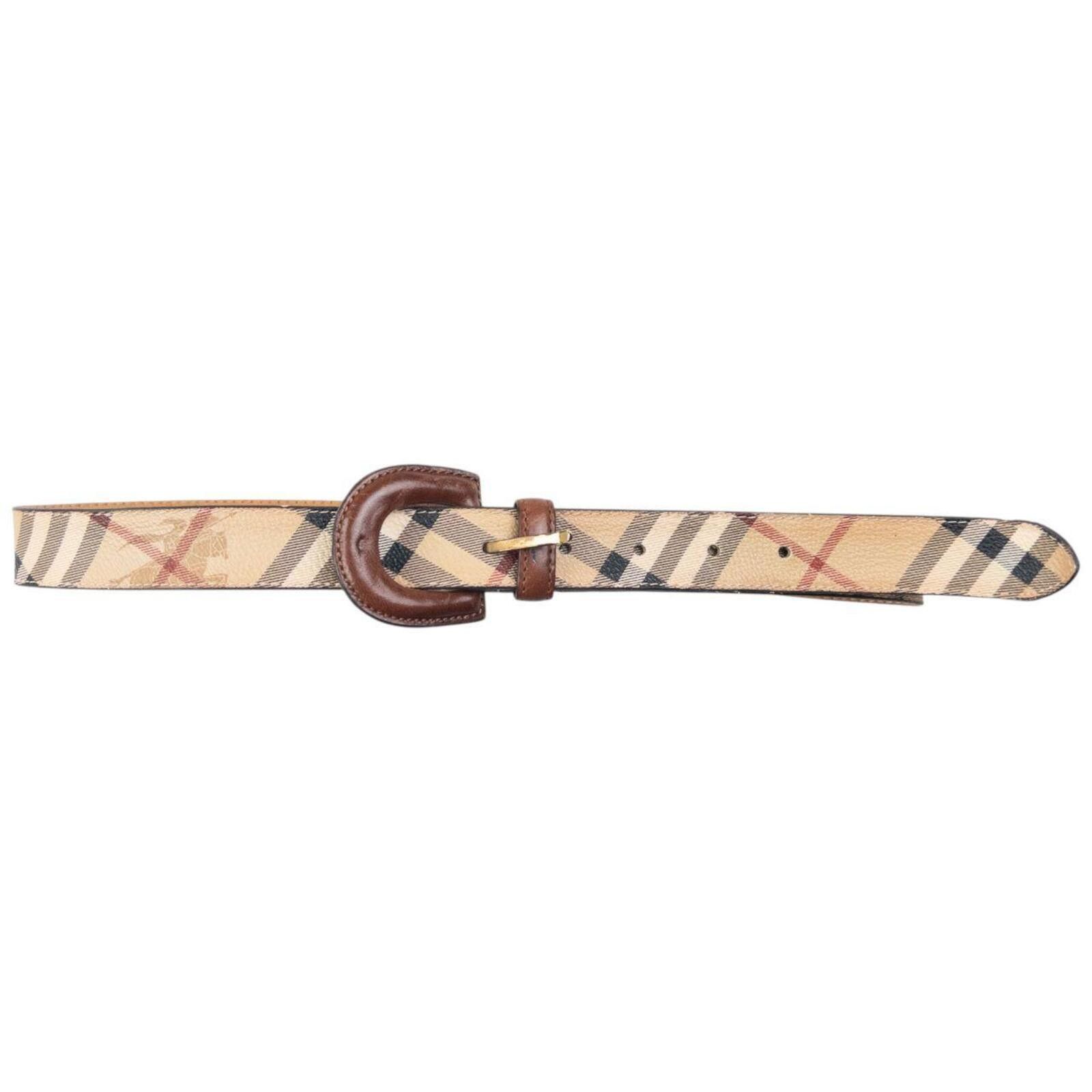 Burberry Vintage Burberry Nova Check Leather Belt Size W28 Size ONE SIZE - 1 Thumbnail