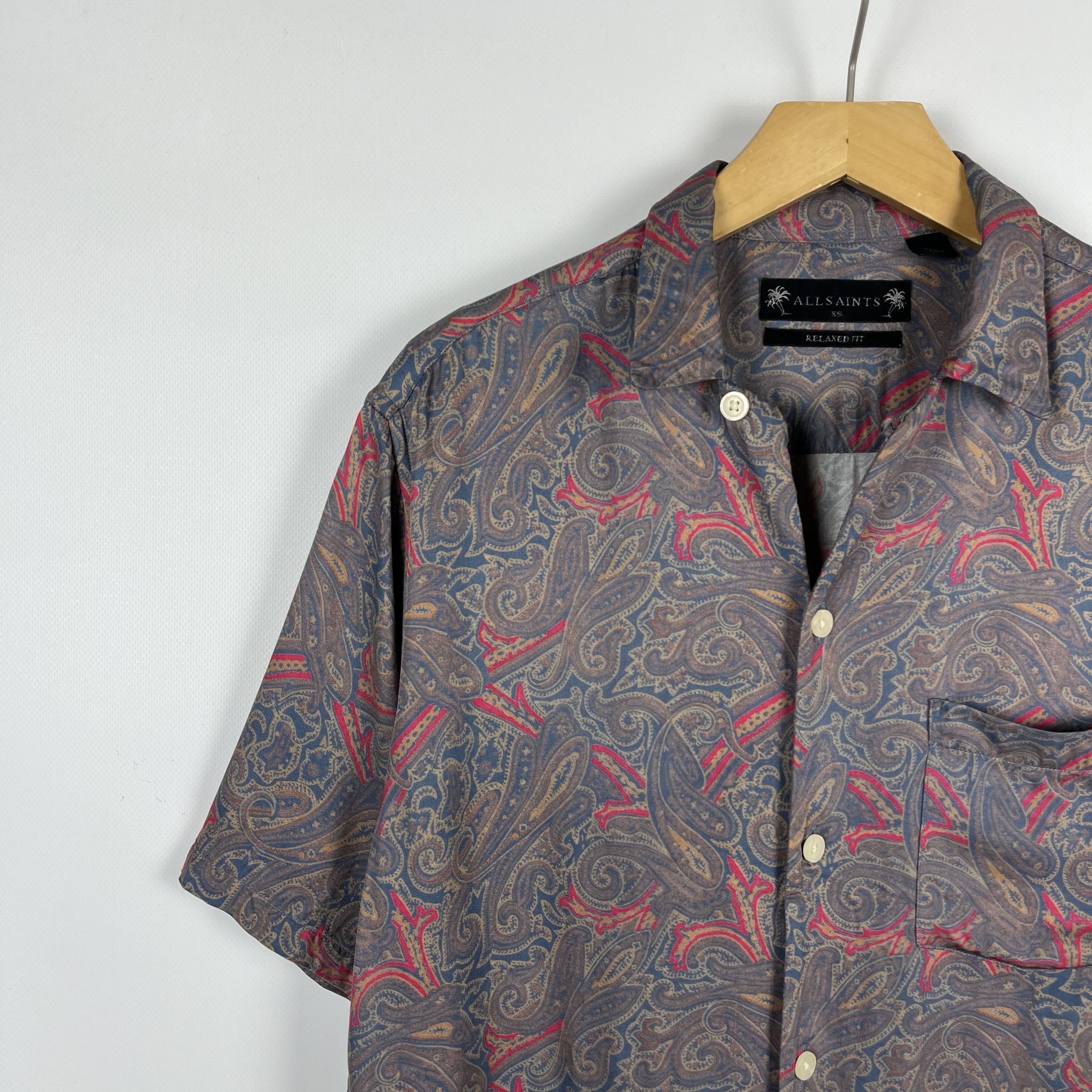 Allsaints AllSaints Oslo Paisley Crazy Art SS Button Up Shirt Size US XS / EU 42 / 0 - 5 Thumbnail