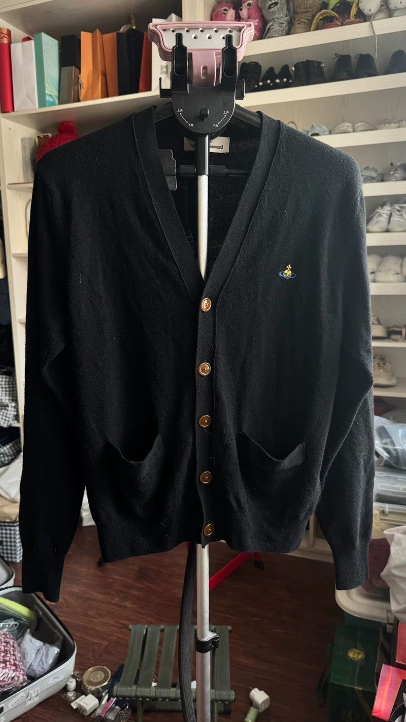 Vivienne Westwood Vivienne Westwood Saturn logo V-neck sweater Size L / US 10 / IT 46 - 3 Thumbnail