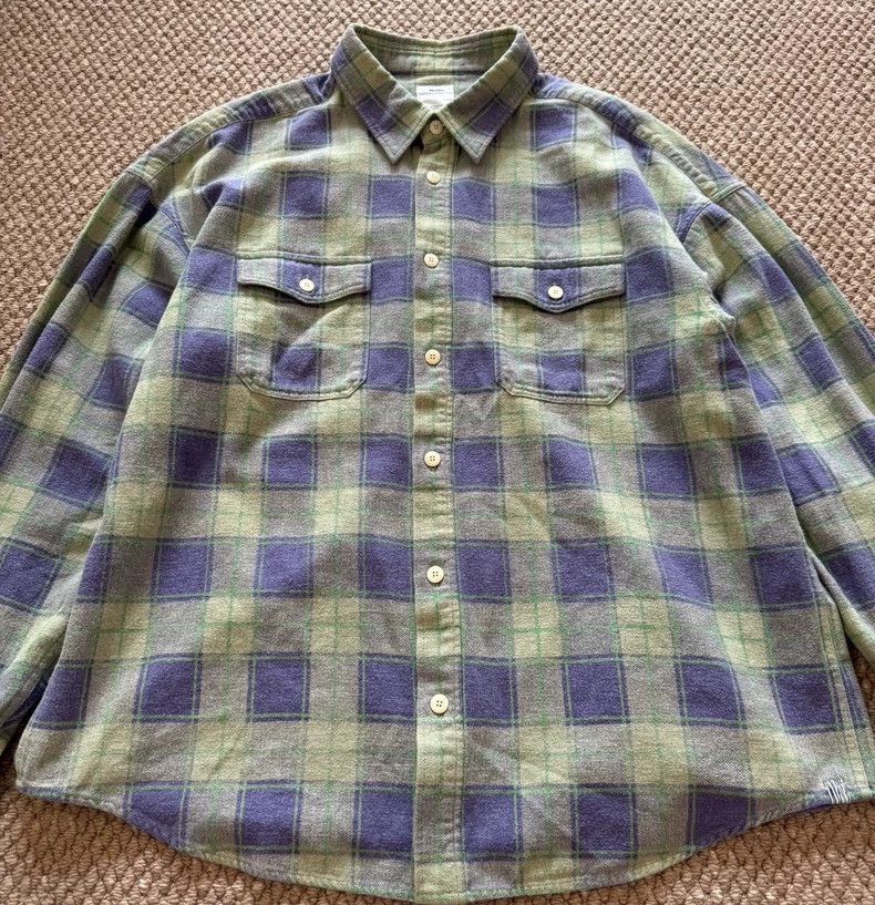 Visvim LUMBER KHADI CHECK L/S GREEN | Grailed
