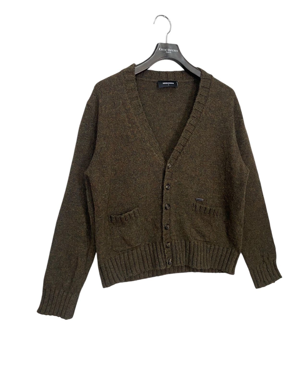 Designer × Dsquared2 × Vintage Dsquared2 wool cardigan double pocket distressed size L Size US L / EU 52-54 / 3 - 2 Thumbnail
