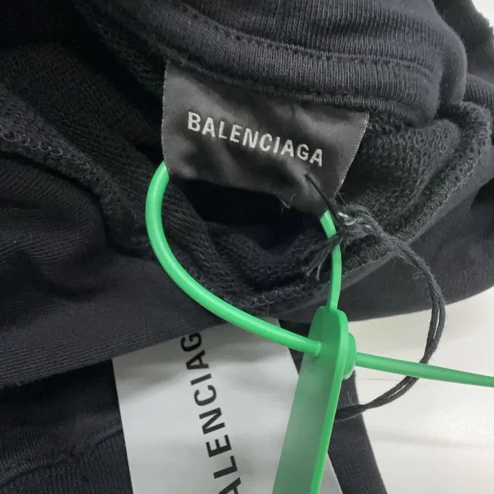 Balenciaga Balenciaga Black Logo Print Hooded Sweatshirt 0079-2507 Size US S / EU 44-46 / 1 - 2 Thumbnail
