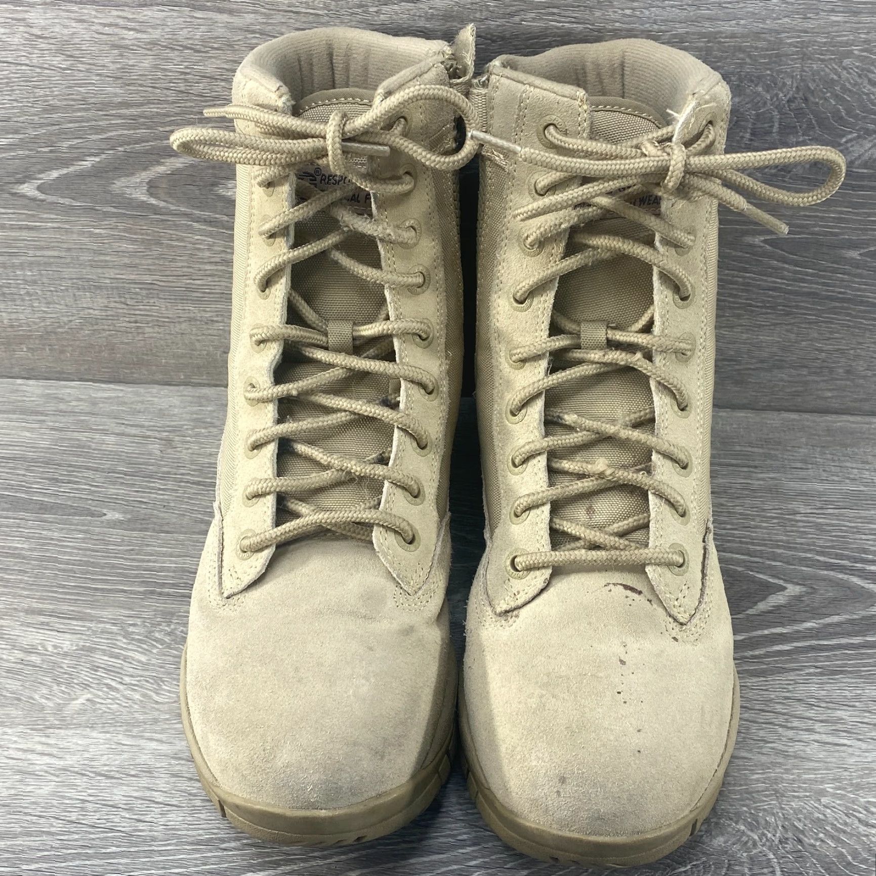 Vintage Response Gear Mens 9 RG Tactical 1080 Suede Desert Tan 8" Combat Boot Side Zip Mens Boots Tan 9 Size US 8 / EU 41 - 3 Thumbnail