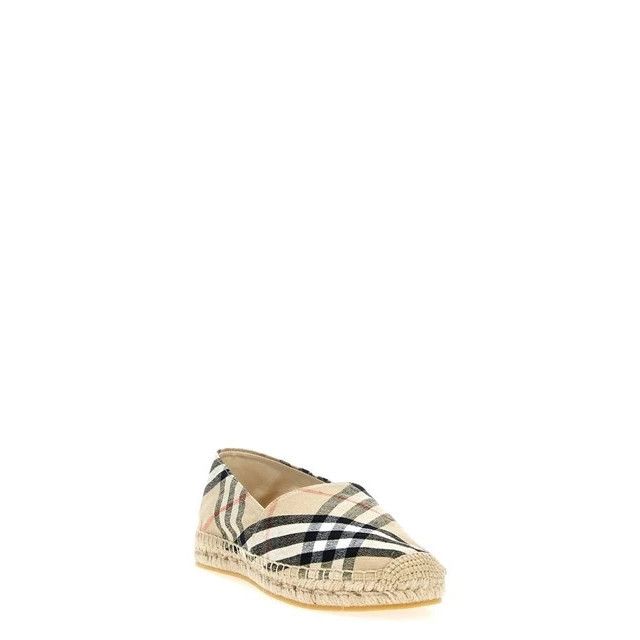 Burberry BURBERRY Beige Check Fabric Espadrilles New & Authentic (Wom Size US 8 / IT 38 - 2 Thumbnail