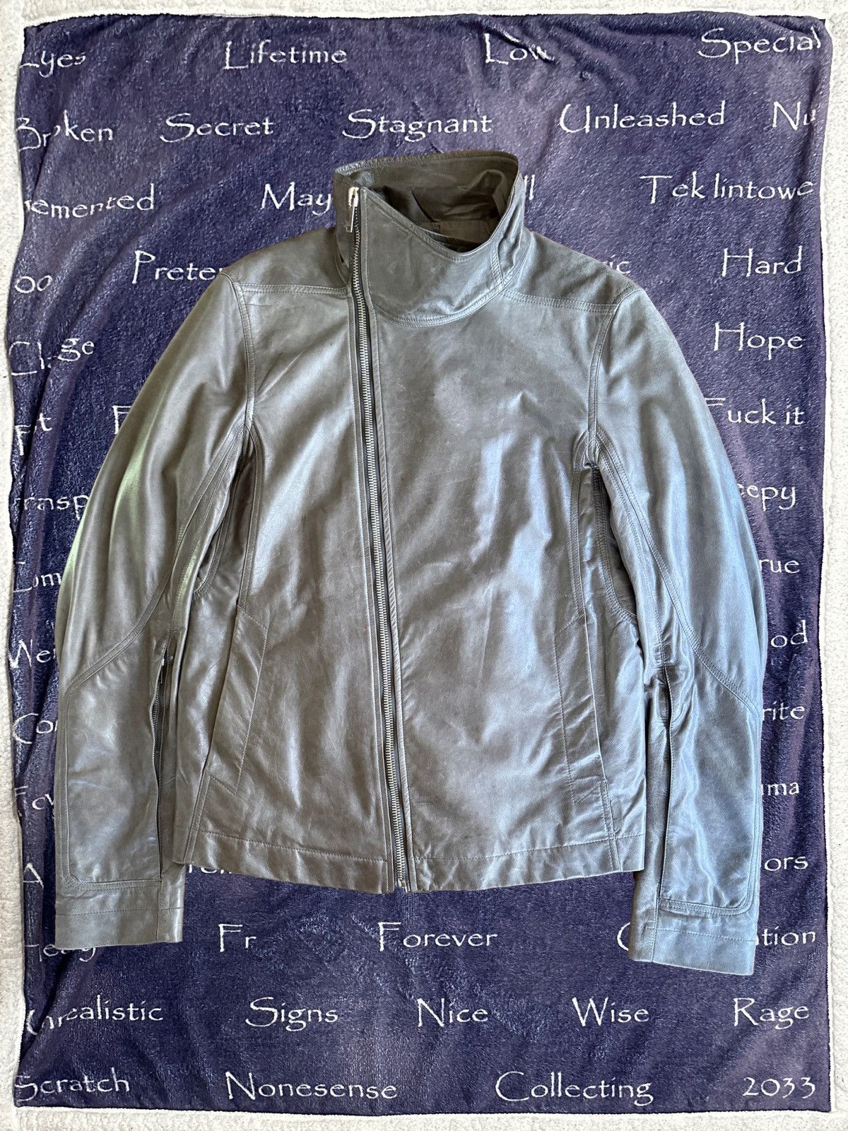 Rick Owens Plinth FW13 Bauhaus Ice Lambskin Leather Jacket