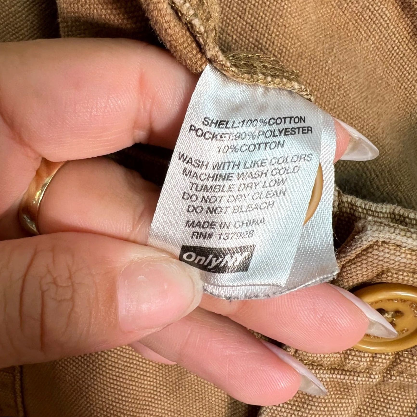 Only NY Only NY Khaki Canvas Utility Workwear Pants Relaxed Mens Size 34 Size US 34 / EU 50 - 4 Thumbnail