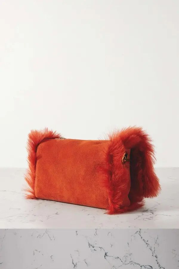 Saint Laurent Paris Small Kate YSL Logo Reversible Faux Fur Suede Shoulder Bag Size ONE SIZE - 13 Thumbnail