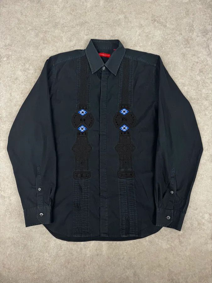 Christian Lacroix 1990s Christian Lacroix Navy Persian Embroidery Shirt Size US M / EU 48-50 / 2 - 1 Thumbnail