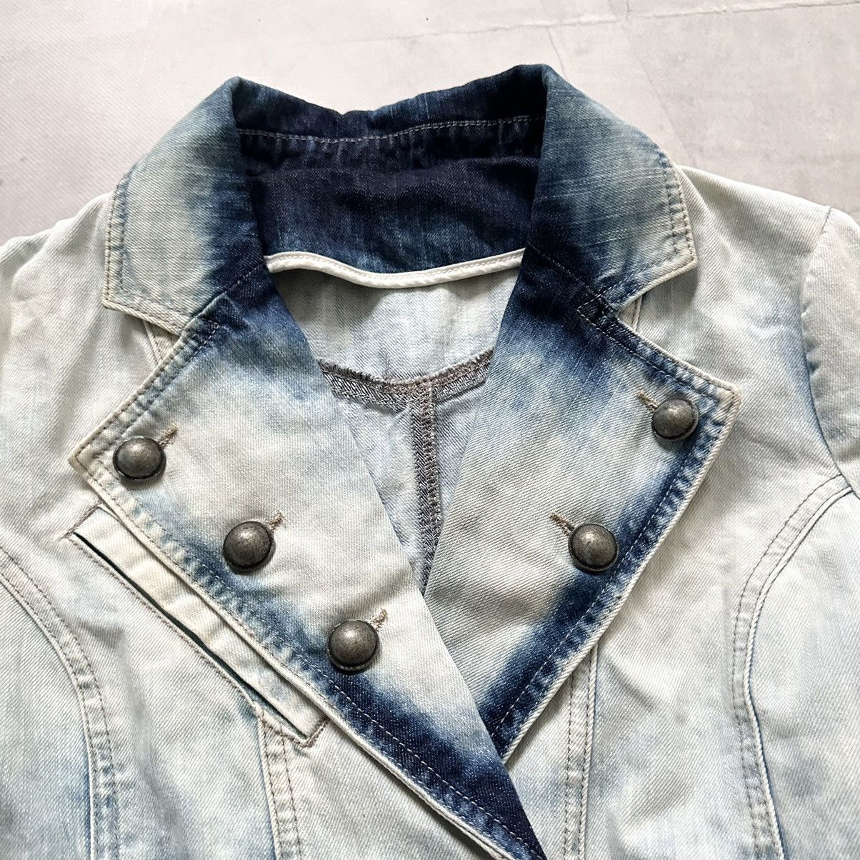 Hysteric Glamour × Undercover 00s Napoleon Military Jacket Faded Tie Dye PPFM Balmain Vibe Size M / US 6-8 / IT 42-44 - 4 Thumbnail