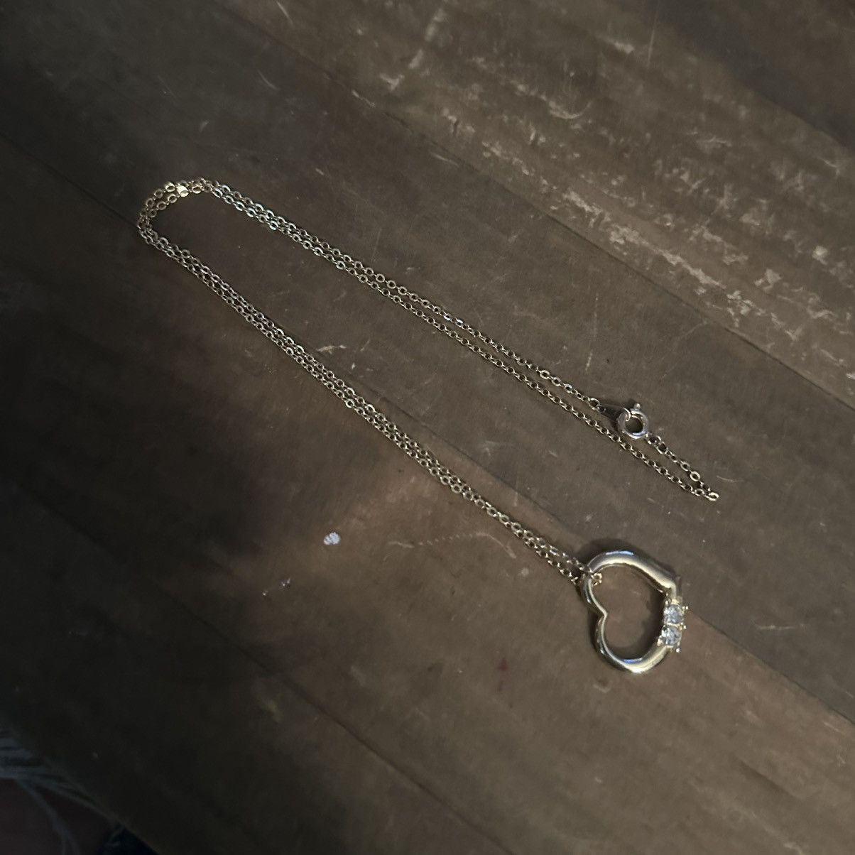 Vintage Vintage gold tone sliding rhinestone heart pendant necklace Size ONE SIZE - 3 Thumbnail