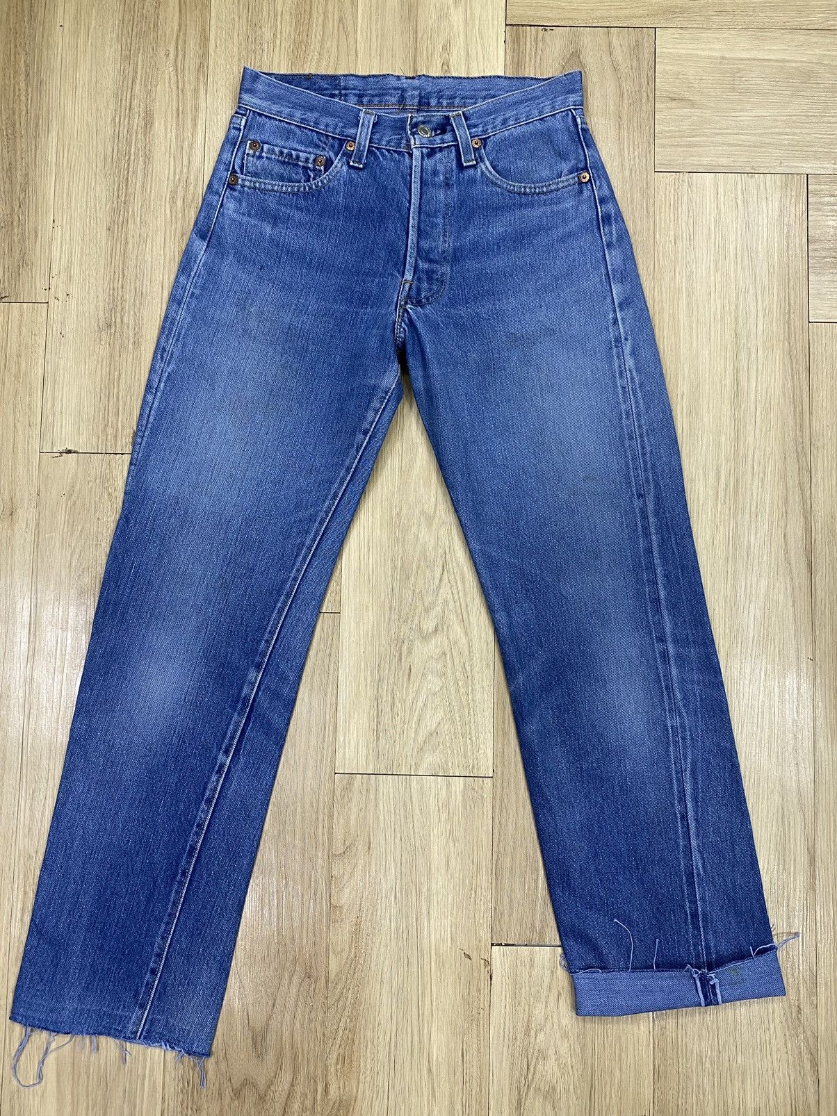 image of Distressed Denim x Levis Vintage Clothing Size 28 Vintage Levi's 501 Redline 80's Made In Usa in Bl