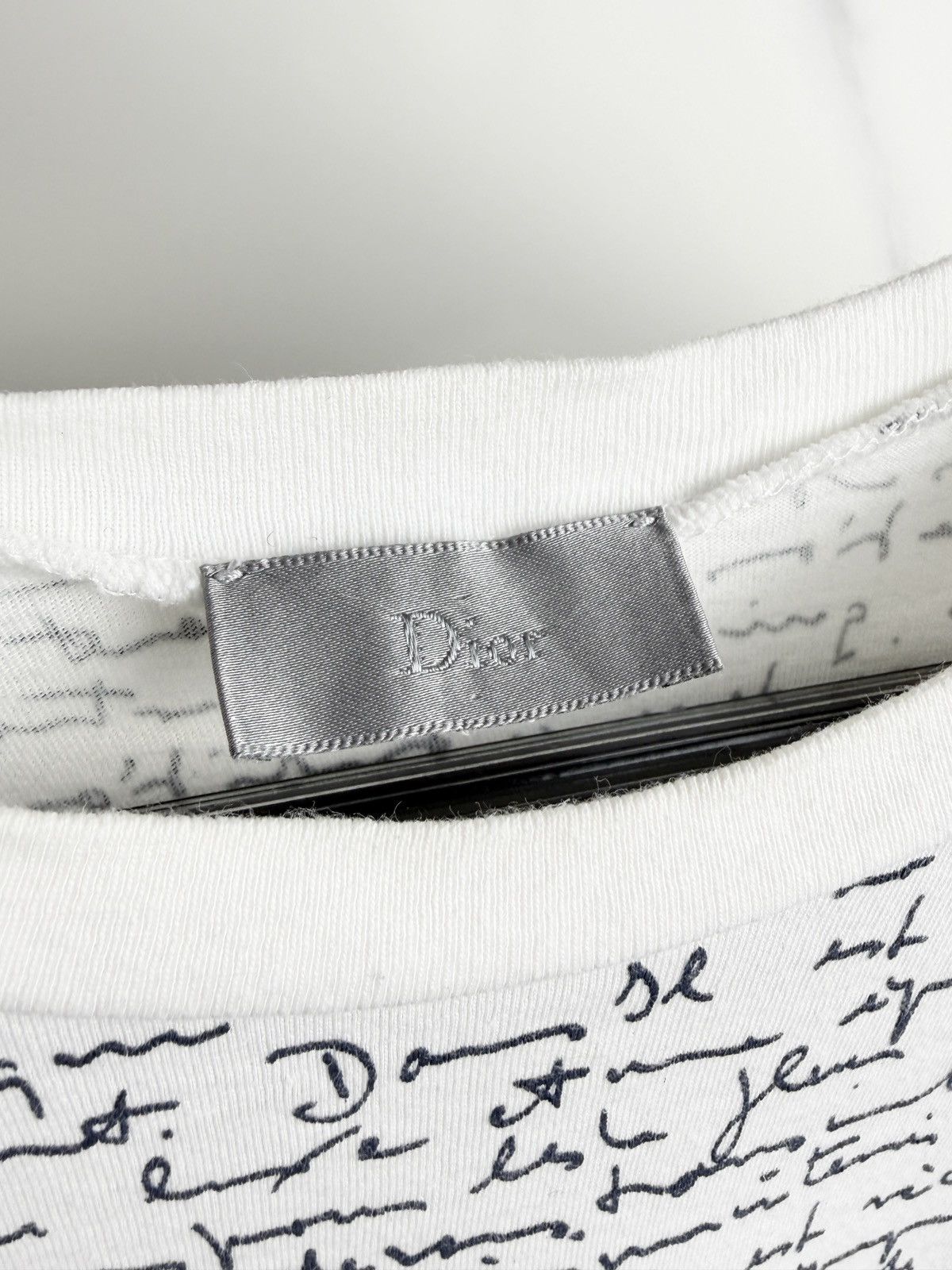 Dior SS15 Dior Homme Handwritten Script Tshirt KVA White Size US S / EU 44-46 / 1 - 4 Thumbnail