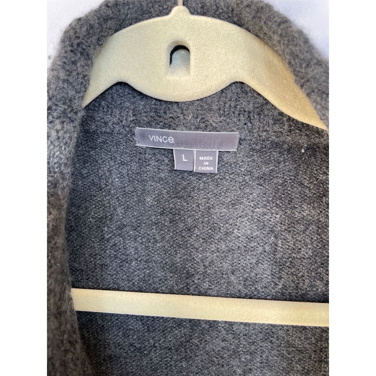 Vince Vince Gray Cashmere Blend Drape Front Cardigan Sweater Large Size L / US 10 / IT 46 - 3 Thumbnail