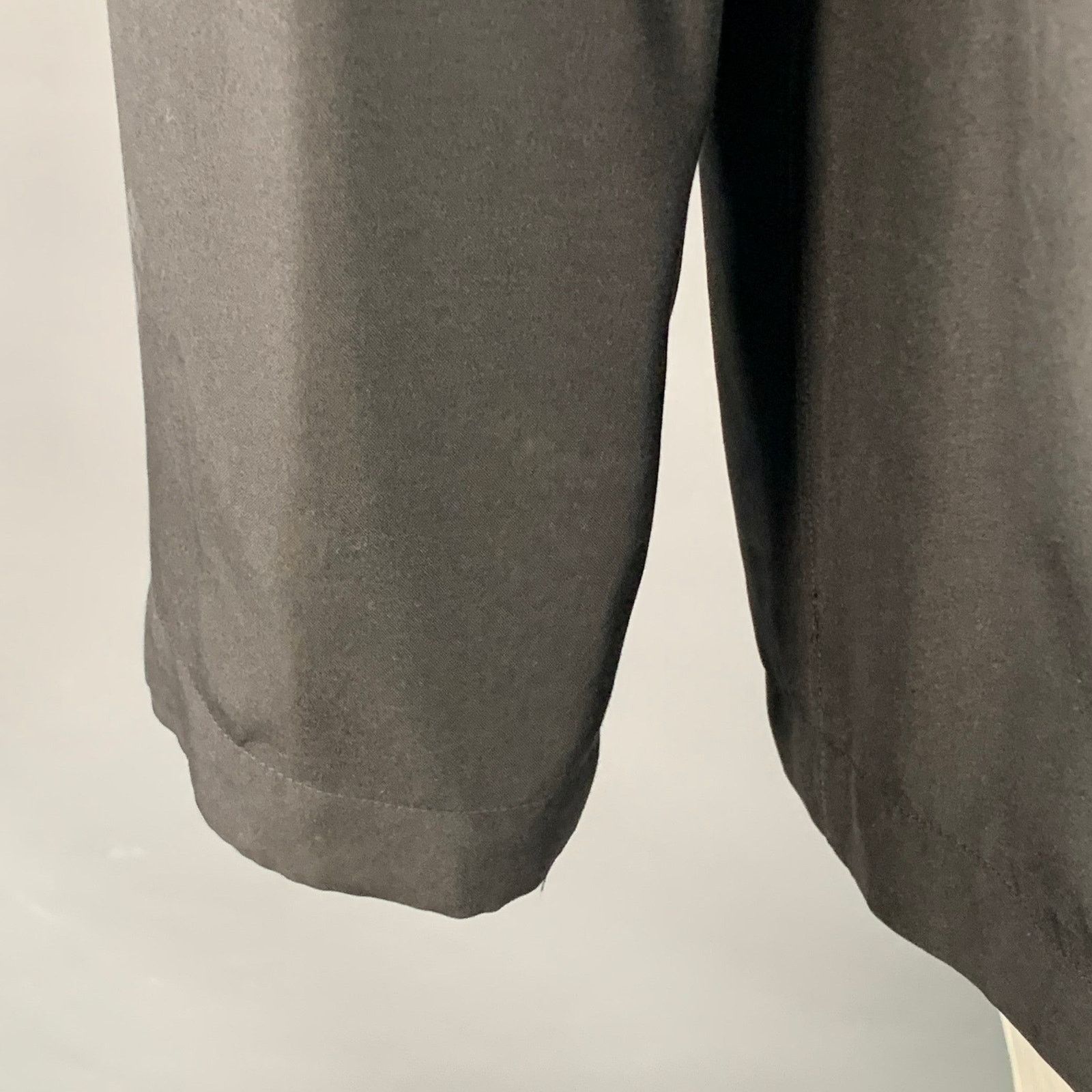 Yohji Yamamoto XL Black Silk Single Breasted Drop Shoulder Sport Coat Size 48R - 4 Thumbnail