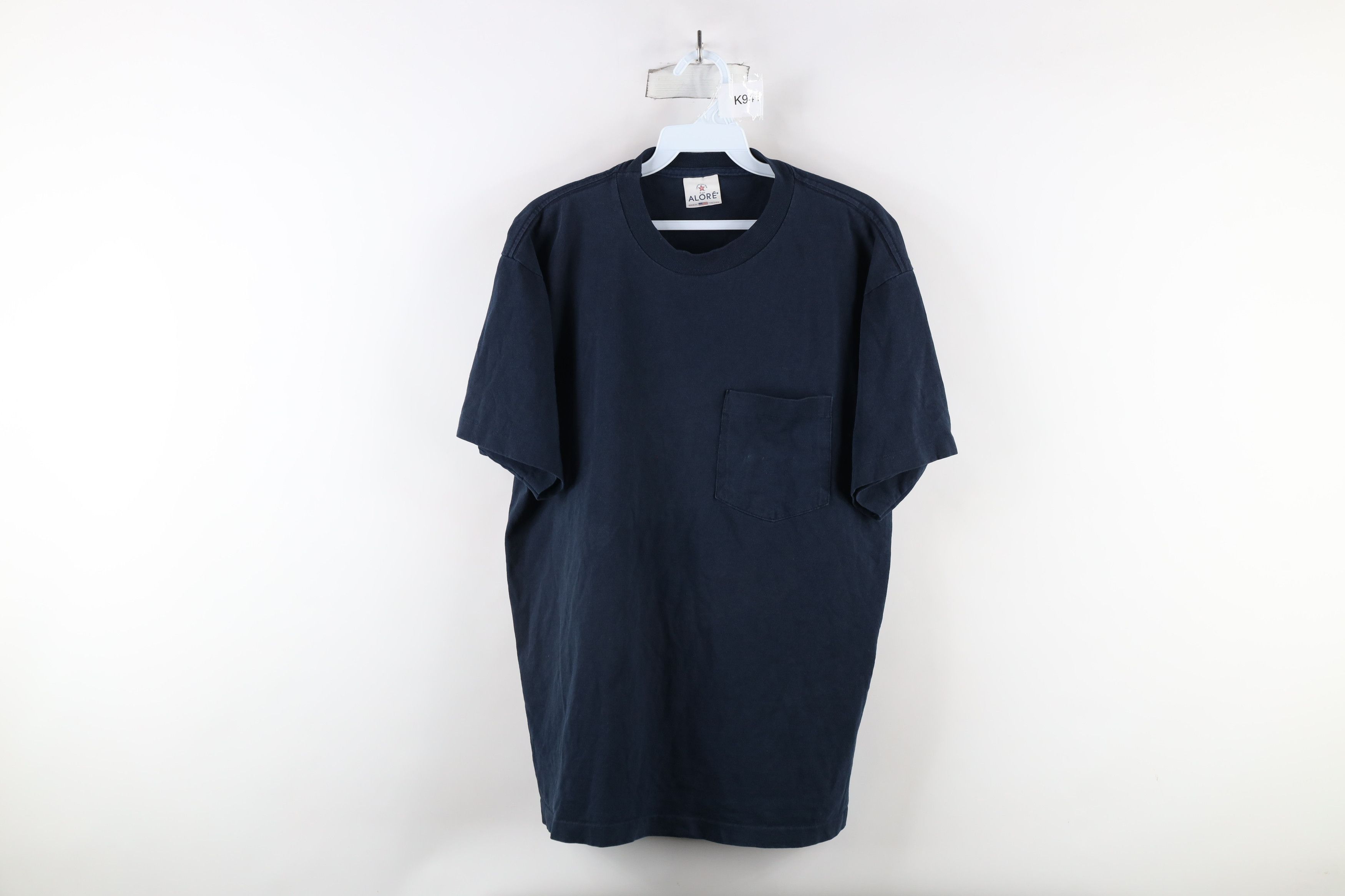 Vintage Vintage 90s Streetwear Blank Pocket T-Shirt Blue USA Cotton Size US L / EU 52-54 / 3 - 1 Thumbnail
