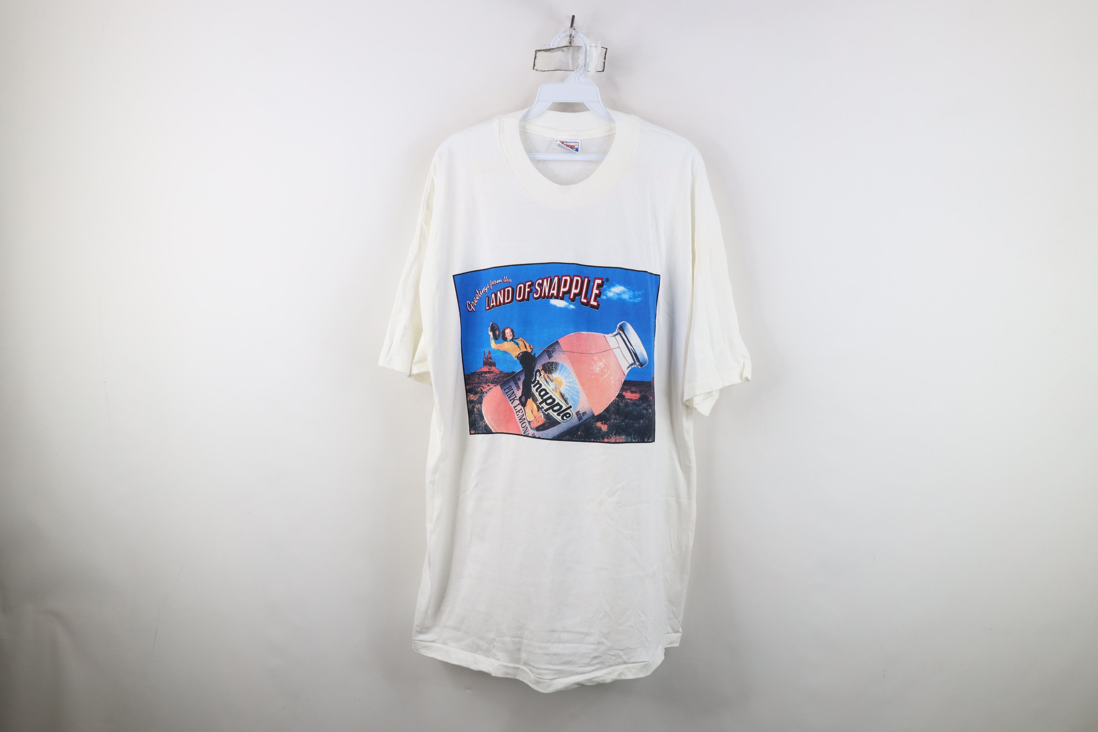 Hanes Vintage 90s Snapple Tea Pink Lemonade Short Sleeve T-Shirt Size US XL / EU 56 / 4 - 1 Thumbnail