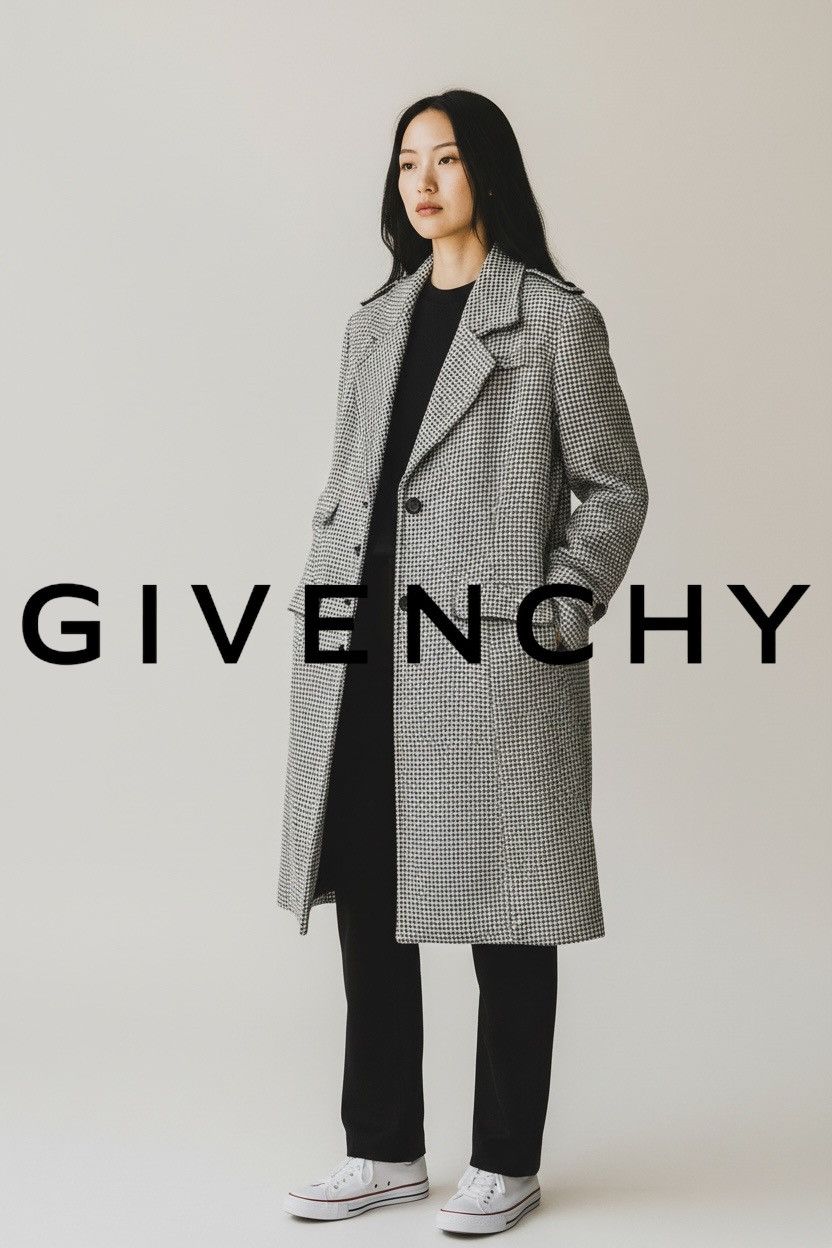 Givenchy Givenchy Women's Houndstooth Pattern Single-breasted Coat Size M / US 6-8 / IT 42-44 - 1 Thumbnail