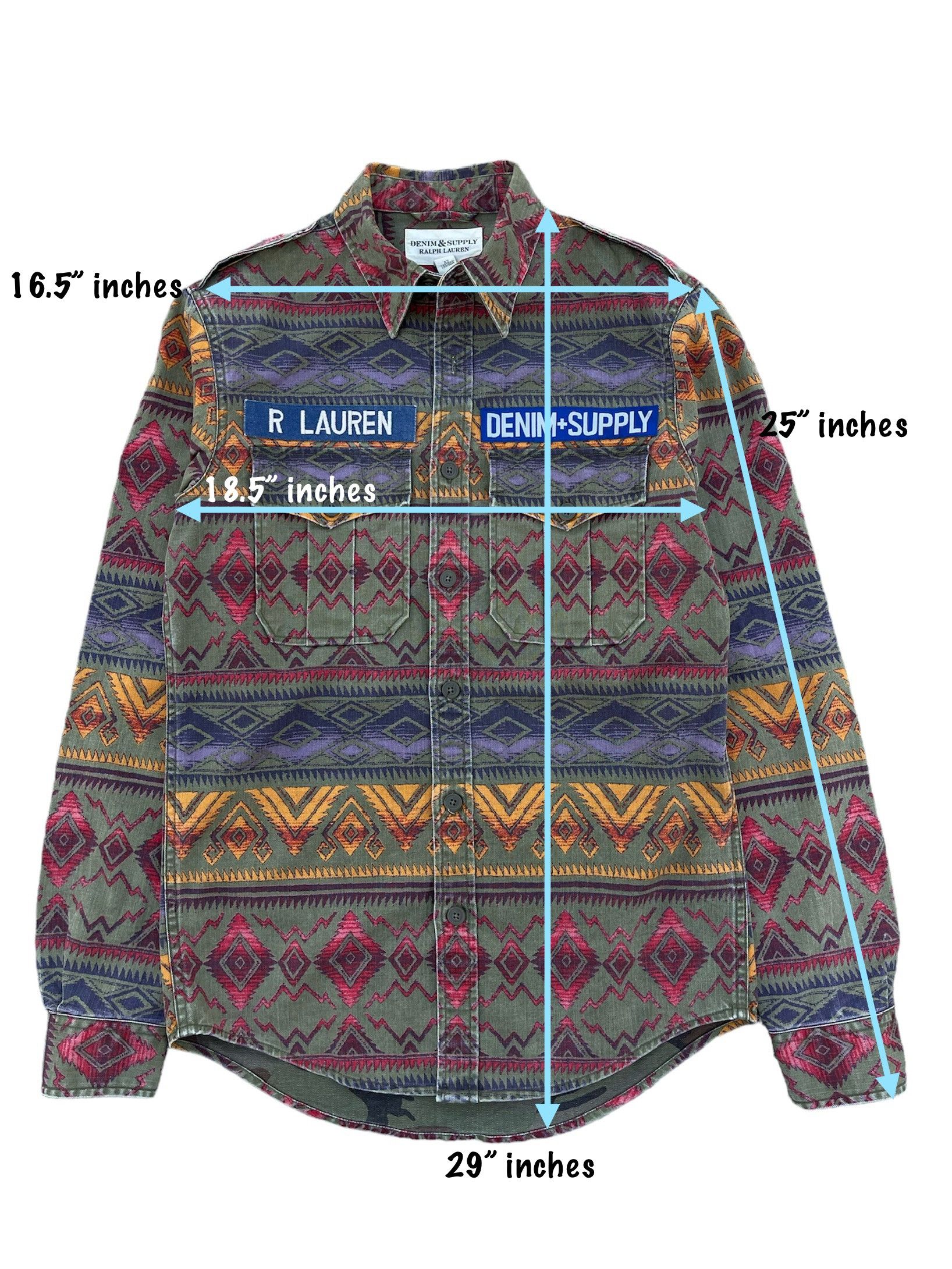 Aztech Mountain × Denim & Supply Ralph Lauren Long Sleeve Native Navajo Aztech KDot Flannel Shirt Size US XS / EU 42 / 0 - 14 Thumbnail