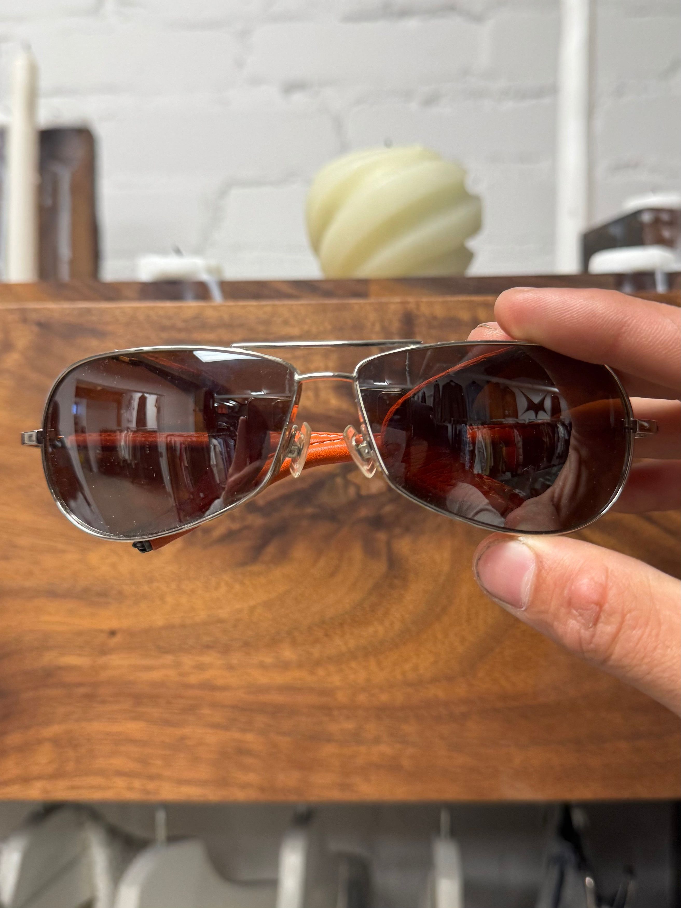 Chrome Hearts Chrome Hearts ‘Chute’ Leather Eye Cover Sunglasses Size ONE SIZE - 5 Thumbnail