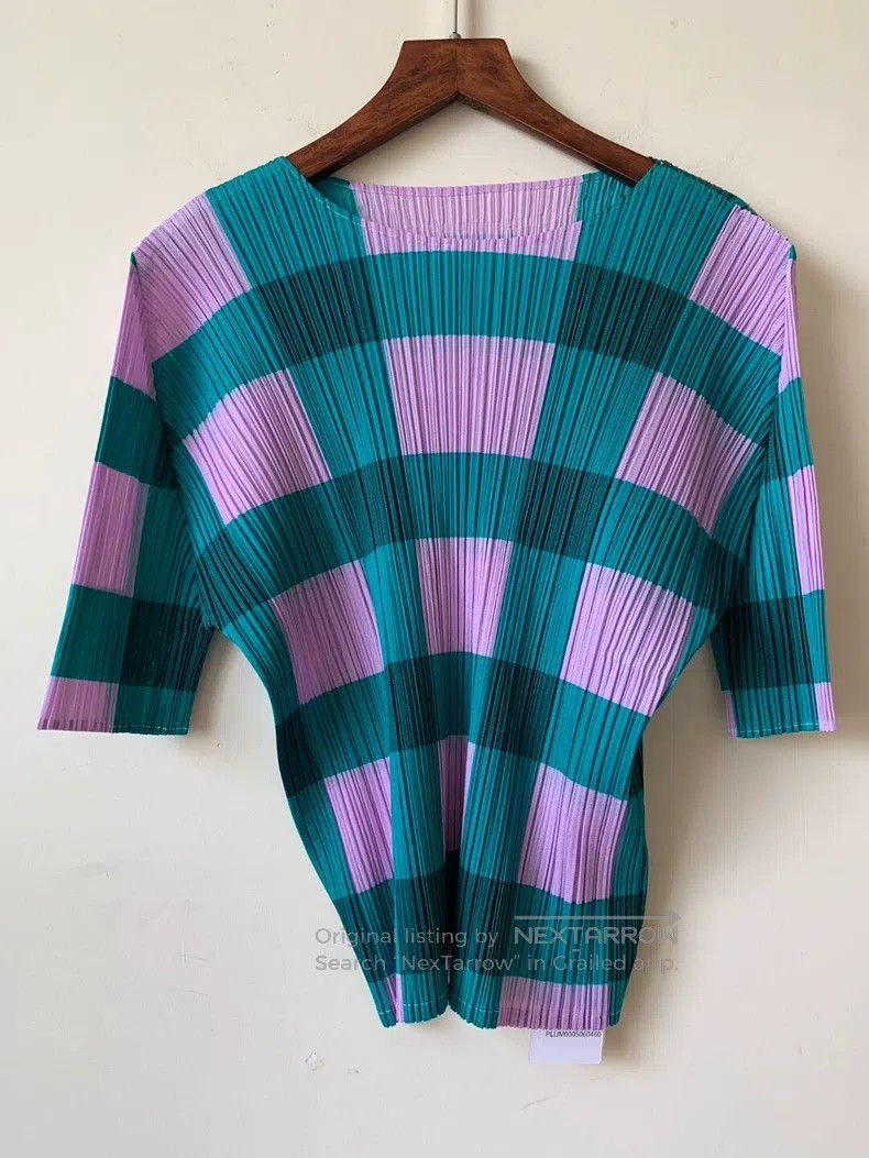 Issey Miyake Issey Miyake Plaid Top Size L / US 10 / IT 46 - 1 Thumbnail