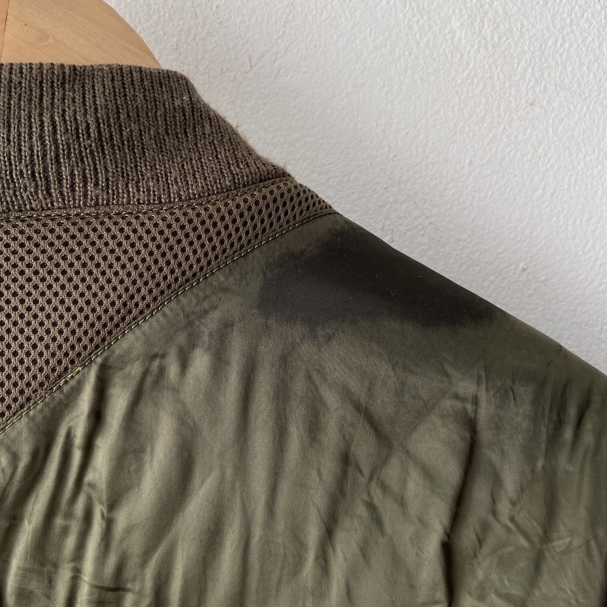 Helmut Lang Helmut Lang Olive Nylon Mesh Bomber Jacket F/W 2015 Size US XL / EU 56 / 4 - 10 Thumbnail