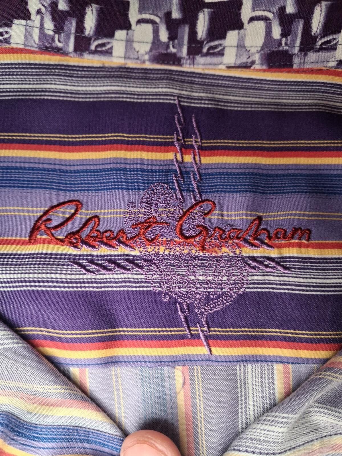 Robert Graham Robert Graham Shirt XL Multicolor Striped Cotton Flip Cuff Size US XL / EU 56 / 4 - 2 Thumbnail