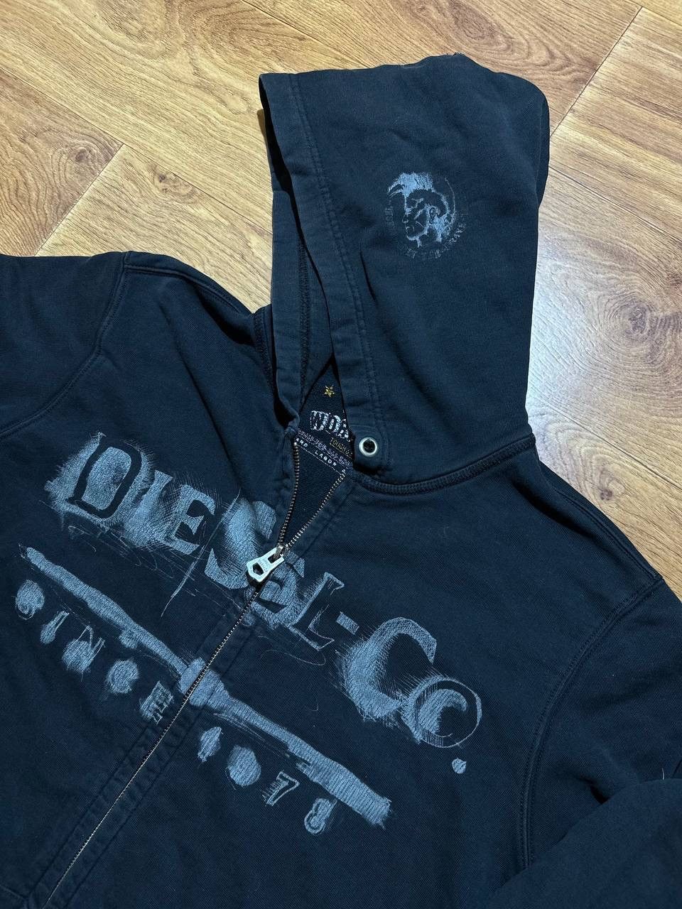 Diesel × Vintage Vintage Full Zip Hoodie Diesel Big Logo Y2K Avant Garde Size US XL / EU 56 / 4 - 2 Thumbnail