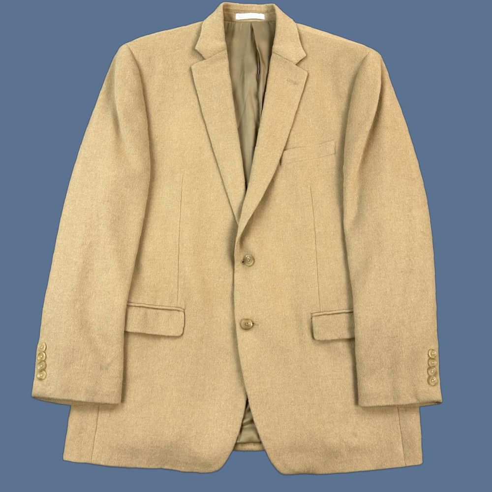 Ralph Lauren VINTAGE Lauren Ralph Lauren Blazer Mens 44L Tan Camel Hair Sport Coat Classic Size 44R - 1 Thumbnail
