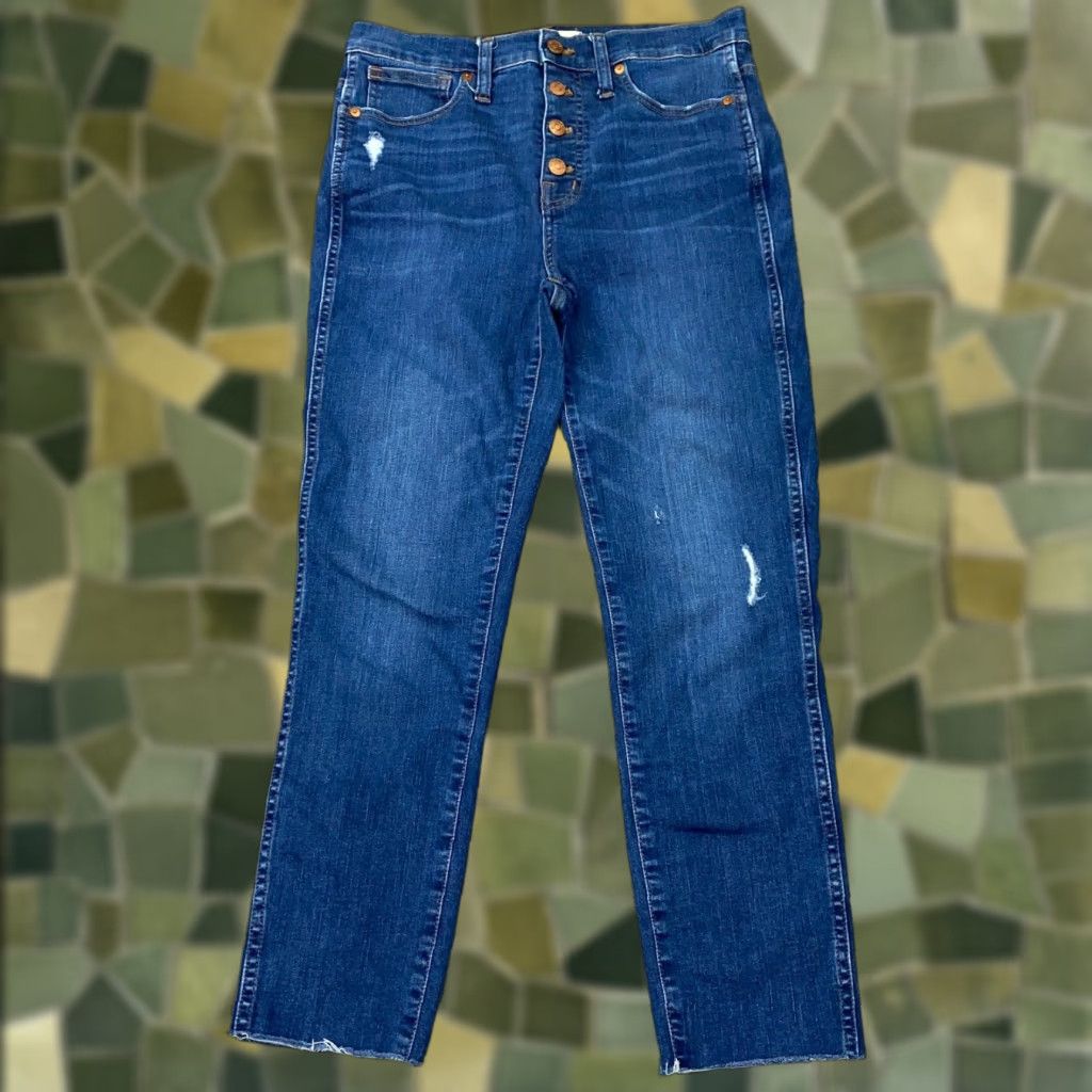 Madewell Madewell Capri Jeans Womens Size 28 Blue High Rise Skinny Button Fly Raw Hem Size 28" / US 6 / IT 42 - 1 Thumbnail
