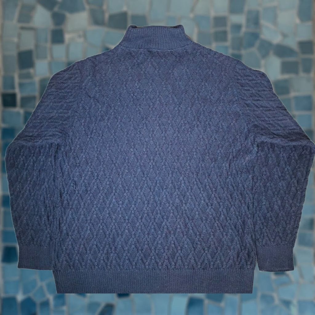 Talbots Talbots Mens 100% Alpaca Wool Zip Neck Cable Knit Sweater Blackwatch Size XL Men’s Pullover Size US XL / EU 56 / 4 - 1 Thumbnail