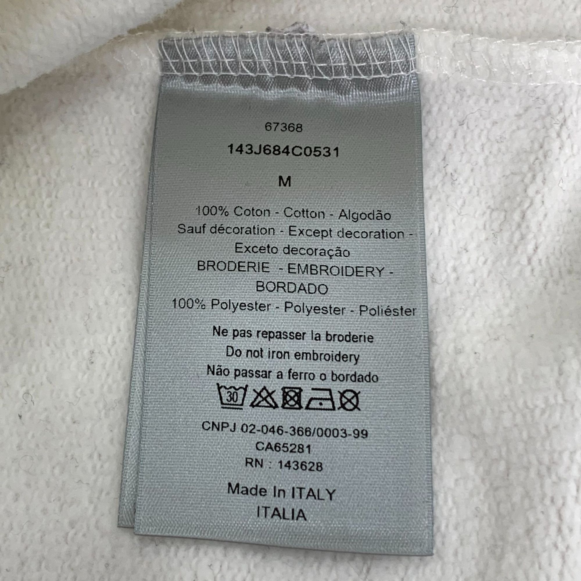 Dior Dior White Embroidered Logo Cotton Long-Sleeved Round-Neck S Size M / US 6-8 / IT 42-44 - 4 Thumbnail