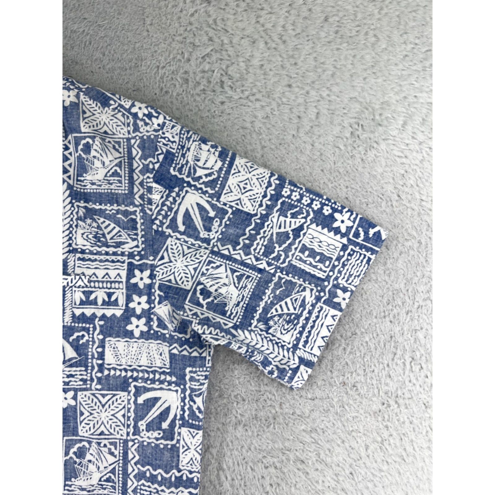 Vintage P&L Fashion Shirt Mens Blue White Floral Button-Up Casual Hawaiian Resort Aloha Travel M Medium Mens Shirts Size US M / EU 48-50 / 2 - 4 Thumbnail