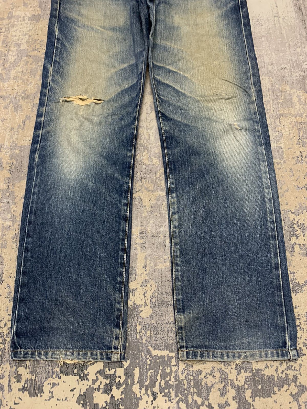 Japanese Brand Vintage Edwin Lot 503 Distressed Mud Wash Denim Jeans 32x28 Size US 32 / EU 48 - 4 Thumbnail