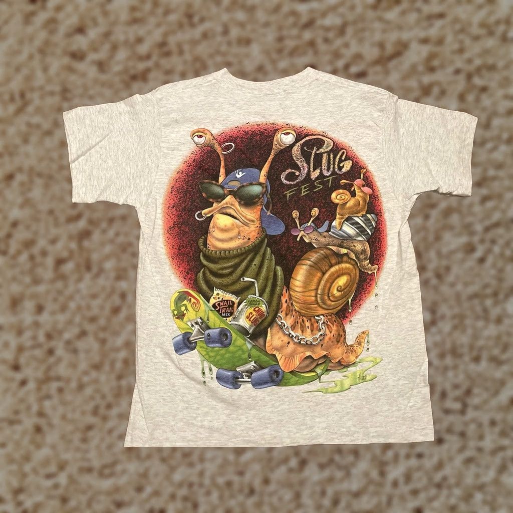 Vintage VINTAGE Caribbean Soul T-Shirt USA Large Slug Fest Skating Jimmy Buffet Adult Gray Size US L / EU 52-54 / 3 - 1 Thumbnail