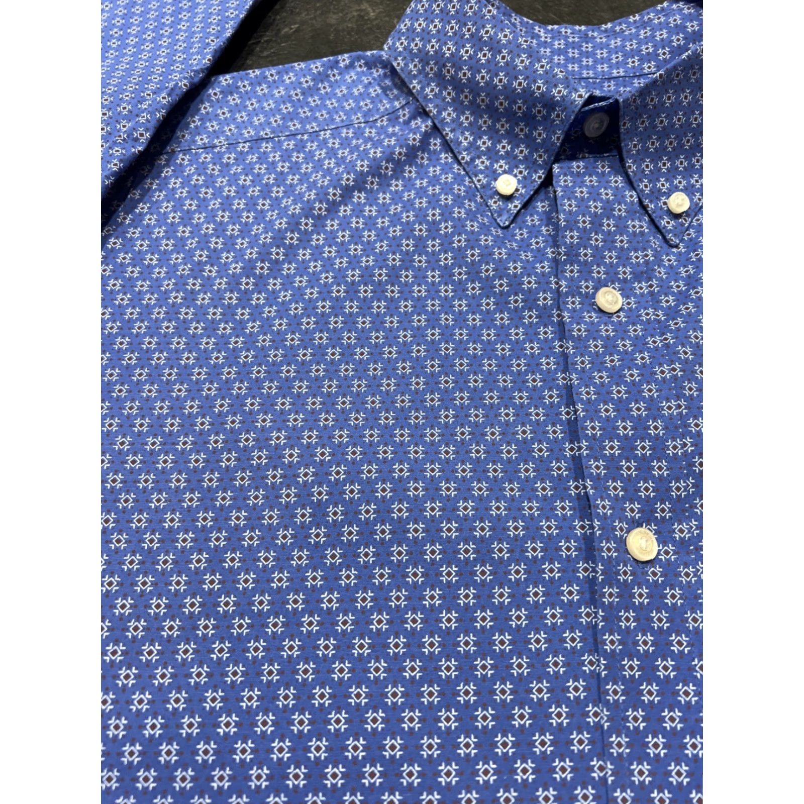 Ariat Ariat Button-Up Shirt Geometric Embroidered Long Sleeve Blue Size L Men's Size US L / EU 52-54 / 3 - 4 Thumbnail