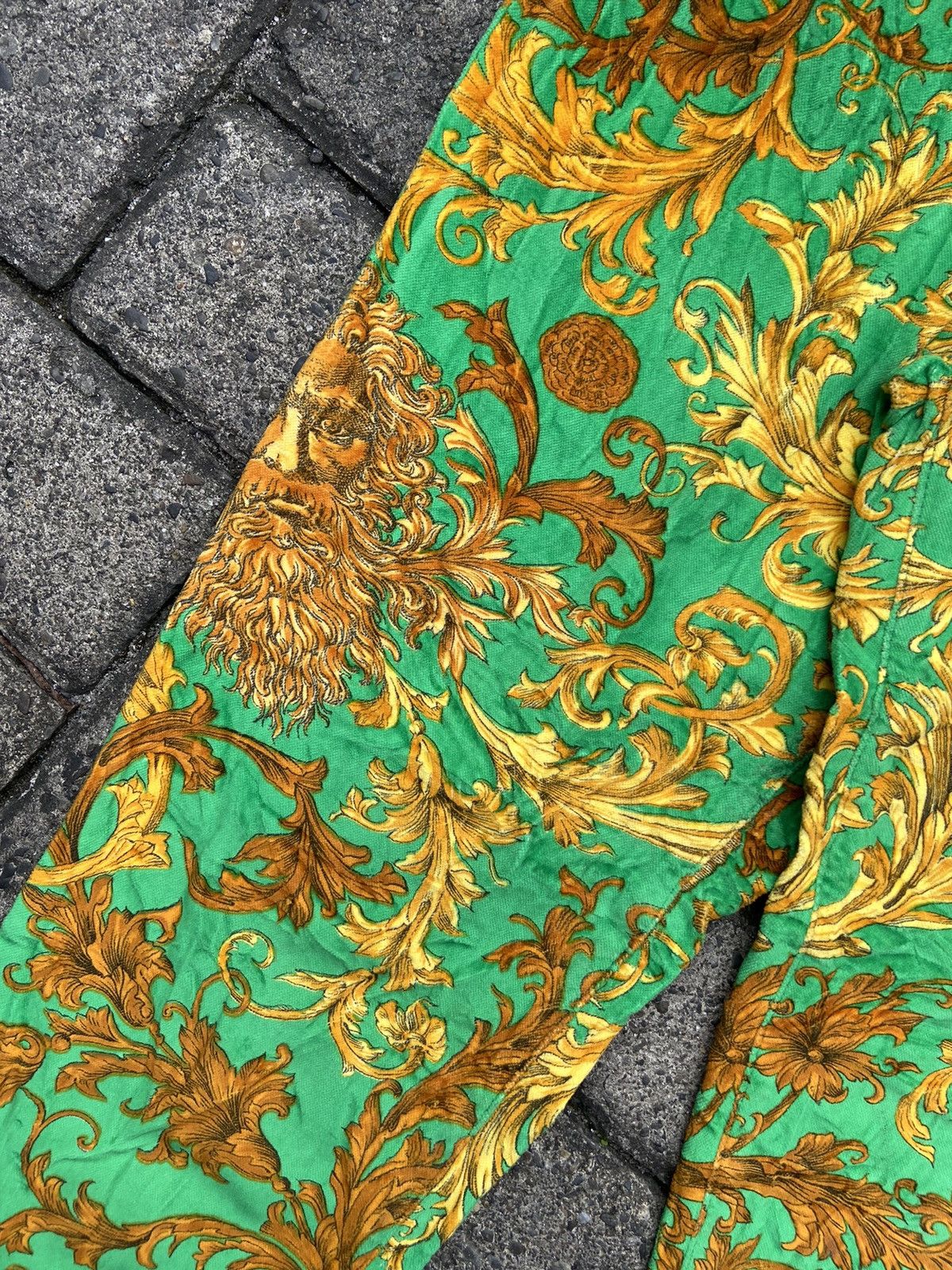 Versace RARE Vintage 90S Versace Baroque Green Pants Size 27" / US 4 / IT 40 - 5 Thumbnail