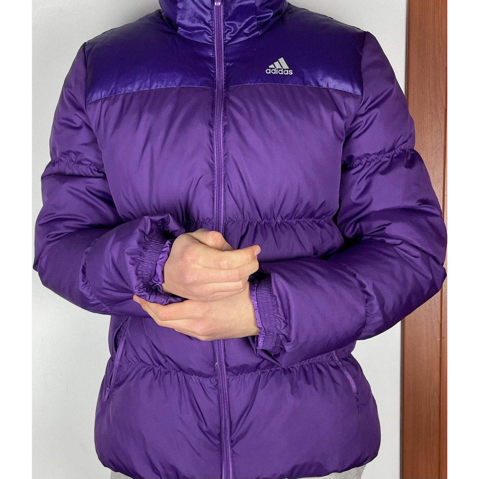 Adidas × Vintage Adidas Purple Long Sleeve Full Zip Puffer Jacket Medium Size M / US 6-8 / IT 42-44 - 2 Thumbnail
