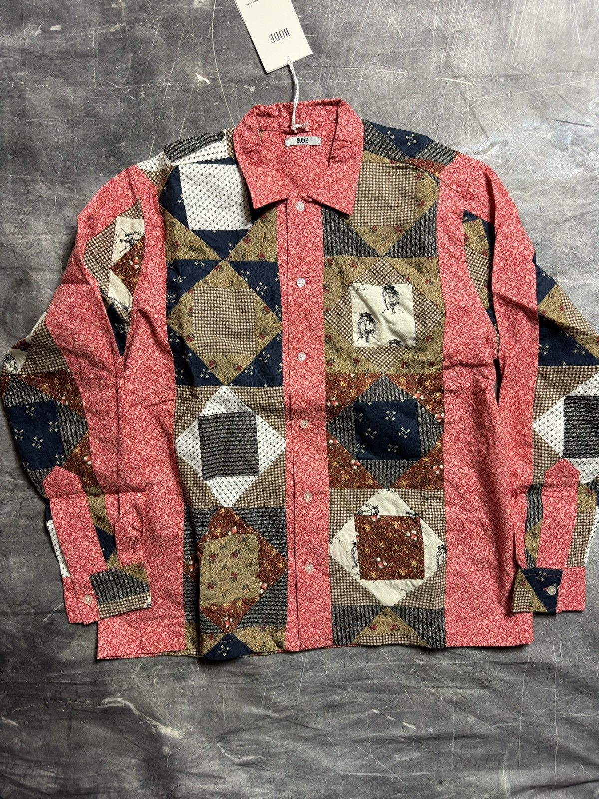 Bode Bode Calico This and That Patchwork Longsleeve Shirt Size US L / EU 52-54 / 3 - 1 Thumbnail