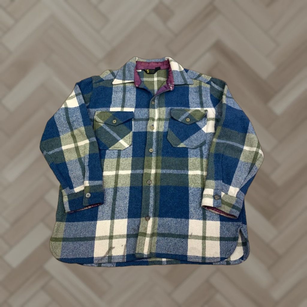 Vintage VINTAGE Silton California Flannel Button Up Shirt Mens L Blue Long Sleeve Size US L / EU 52-54 / 3 - 1 Thumbnail