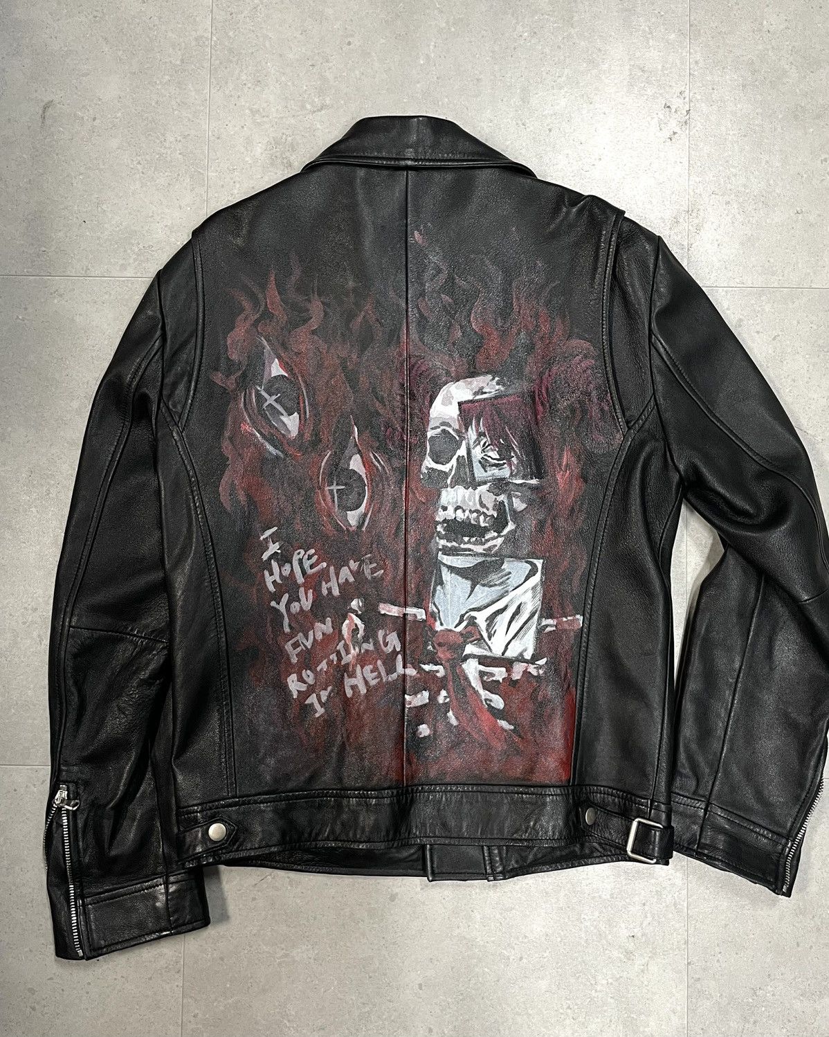 Genuine Leather custom hand painted leather jacket Size US S / EU 44-46 / 1 - 6 Thumbnail