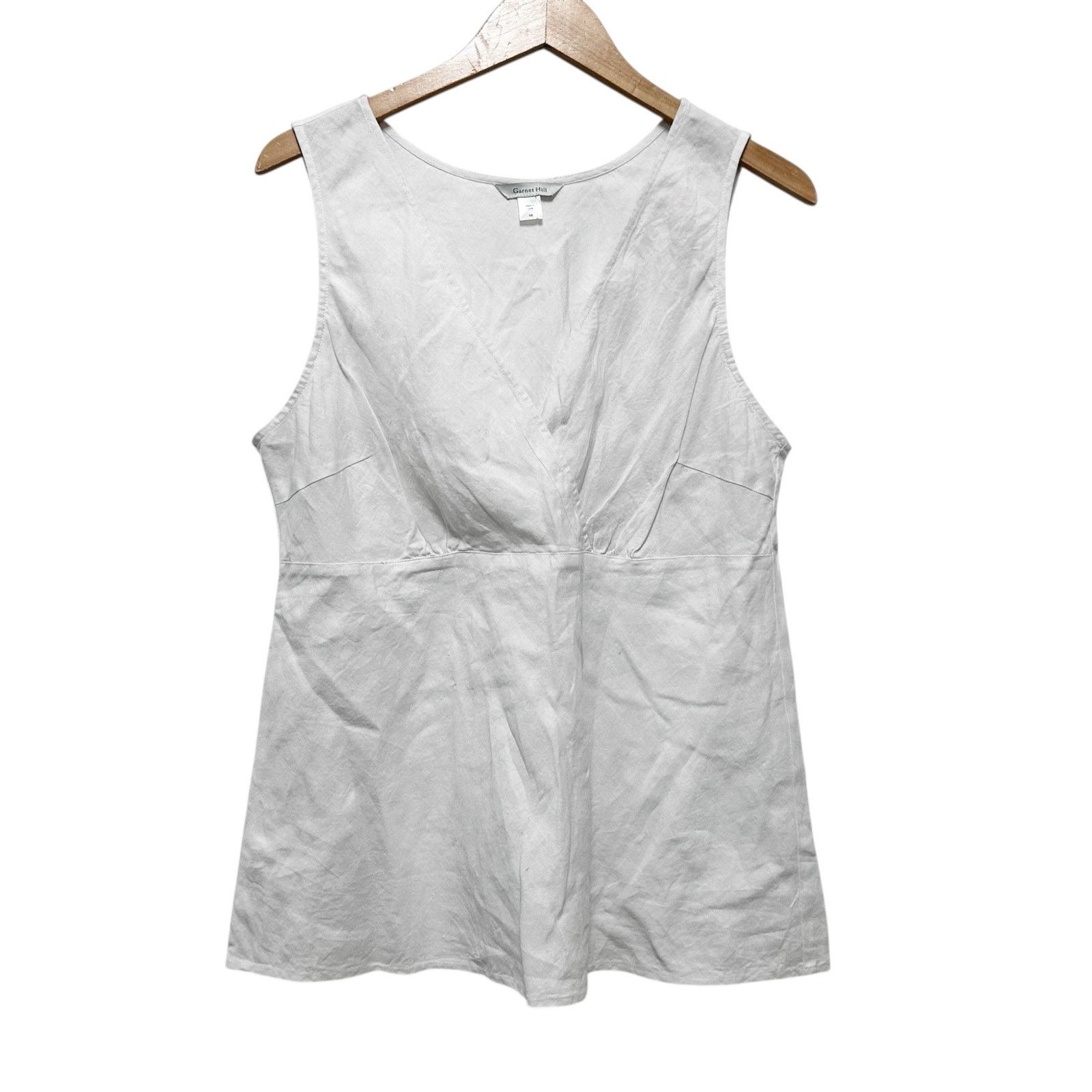 Other Garnet Hill White Linen Tank Top Sz 16 Size XXL / US 16-18 / IT 52-54 - 1 Thumbnail