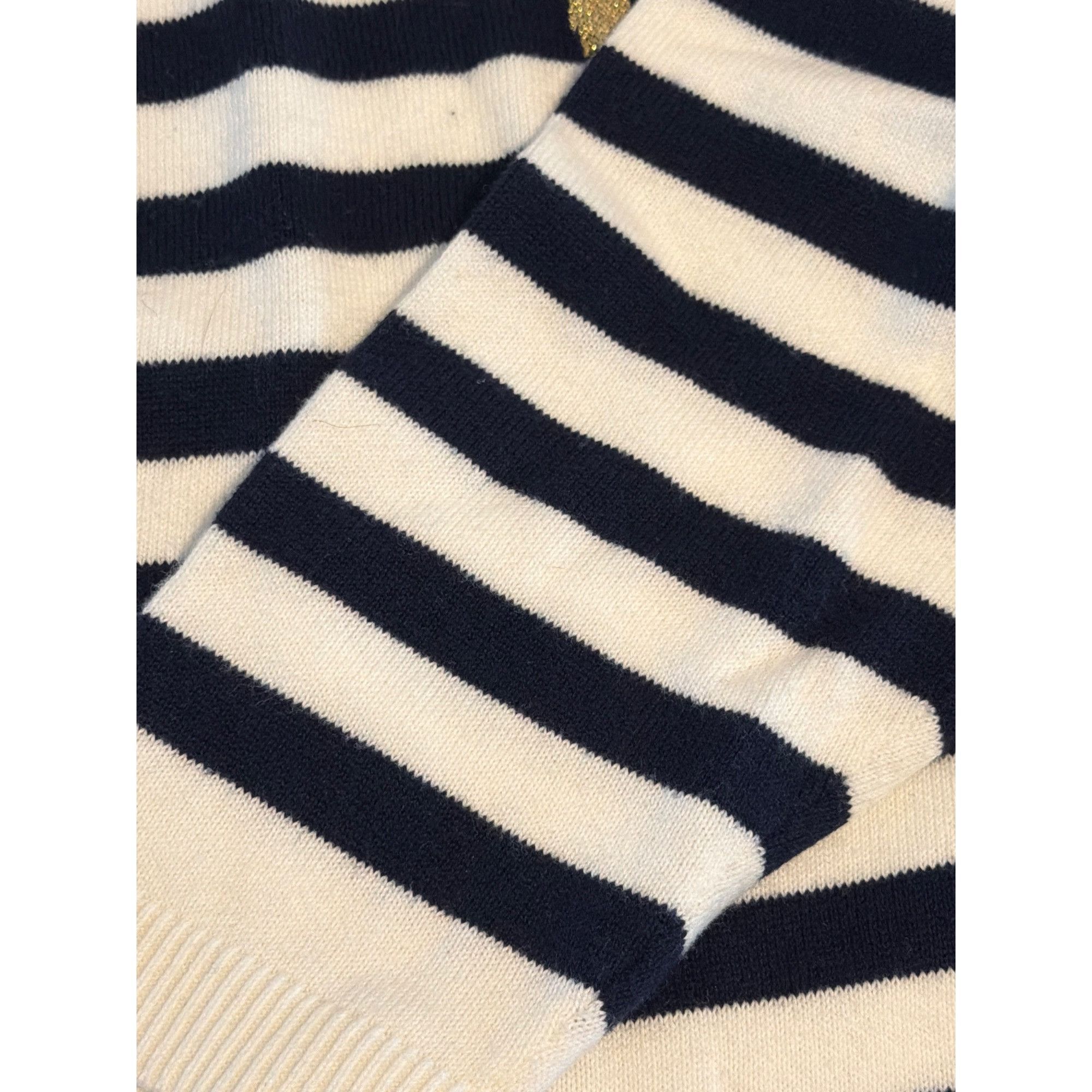 Other Crown & Ivy Navy Blue White Striped Sweater Gold Reindeer Cr Size XL / US 12-14 / IT 48-50 - 2 Thumbnail
