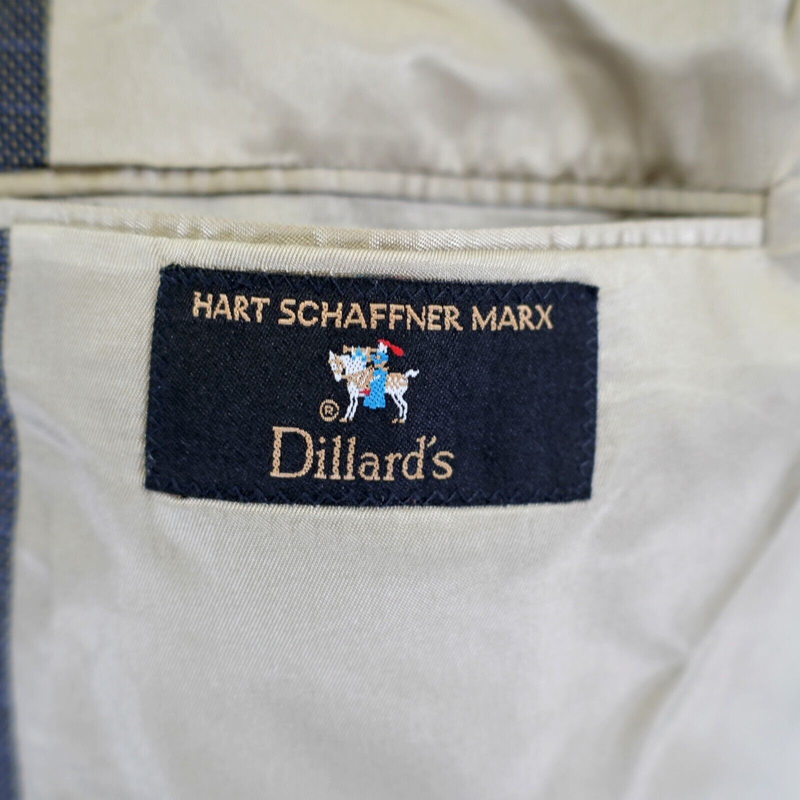 Hart Schaffner Marx Hart Schaffner Marx Thick Textured Wool Royal Navy Blue Tan Size 46R - 8 Thumbnail