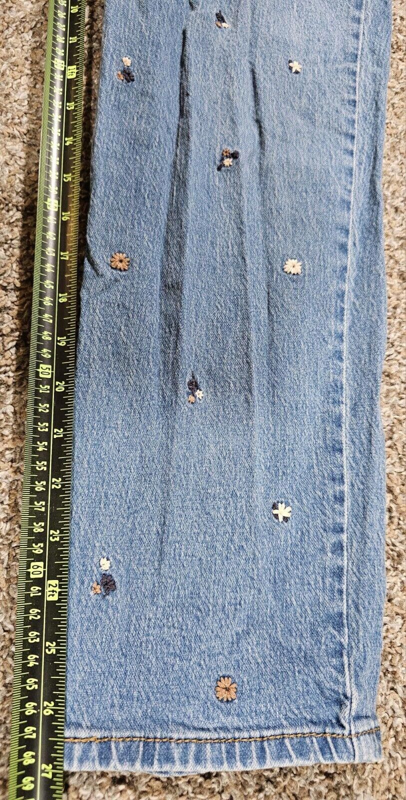Designer Universal Thread Floral Embroidered Vtg Jeans Approx 26x27 Size 26" / US 2 / IT 38 - 5 Thumbnail